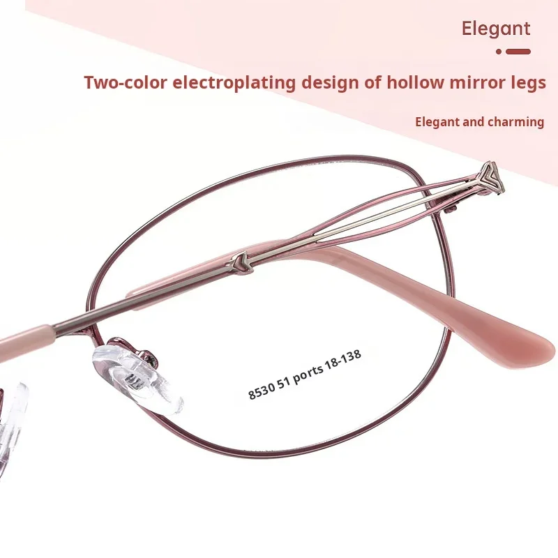 OLLYMURS موضة خفيفة النظارات النسائية عالية الجودة سبيكة ريترو جديد صغير الحجم النظارات الطبية البصرية الإطار 8530X