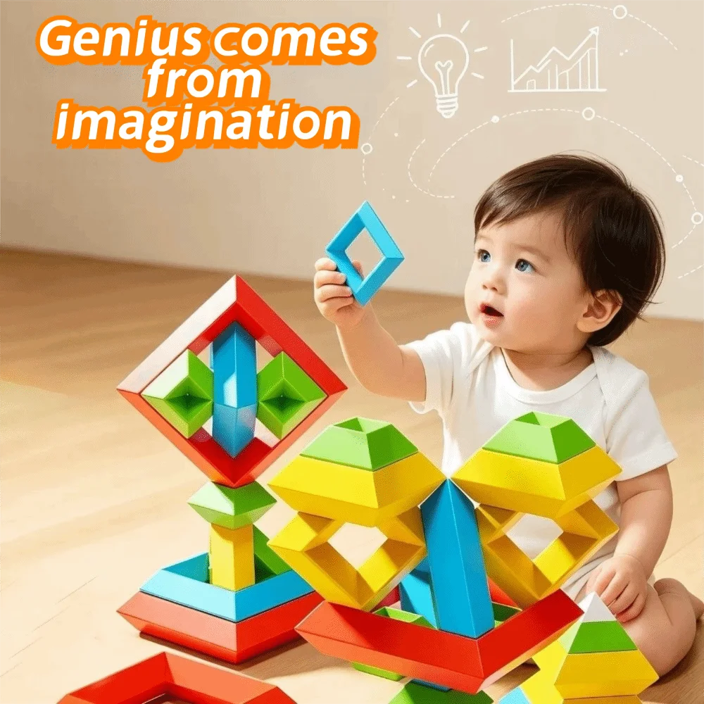 3D Stacking Blocks Imagination Developing Variable Stacking Stacking Game Creative Colorful Stacking Building Blocks Family Game