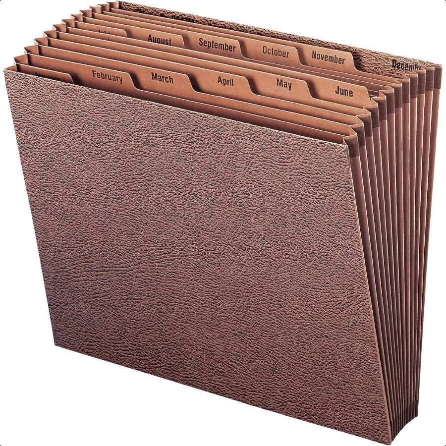 

TUFF Expanding File Monthly Jan.Dec. 12 Pockets Letter Size RedropePrinted Stock (70488)