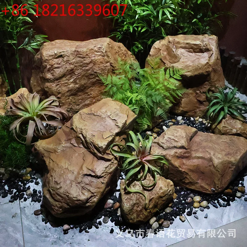 

Simulation yellow fiberglass stone outdoor courtyard garden landscape fake stone beauty landscaping