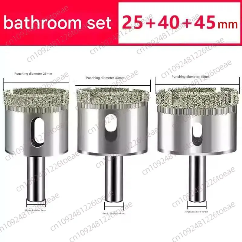 Glass Tile Marble Hole Drill Bit Set Round Cutting Tool For Family Bathroom Use