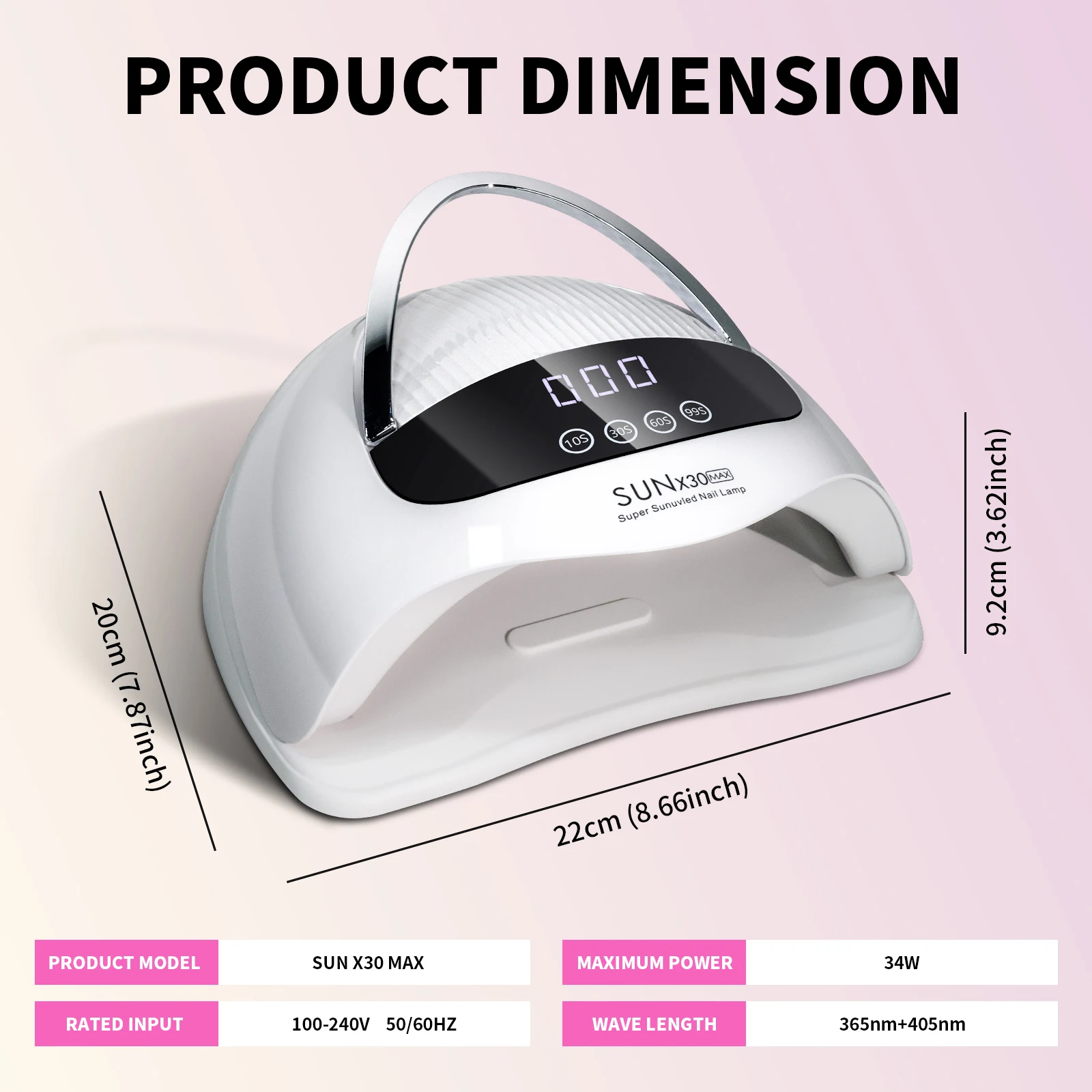 المهنية 90 LED الأشعة فوق البنفسجية مسمار مصباح للأظافر هلام البولندية مع 4 إعداد الموقت HD عرض الشاشة السيارات الاستشعار مسمار مجفف أداة