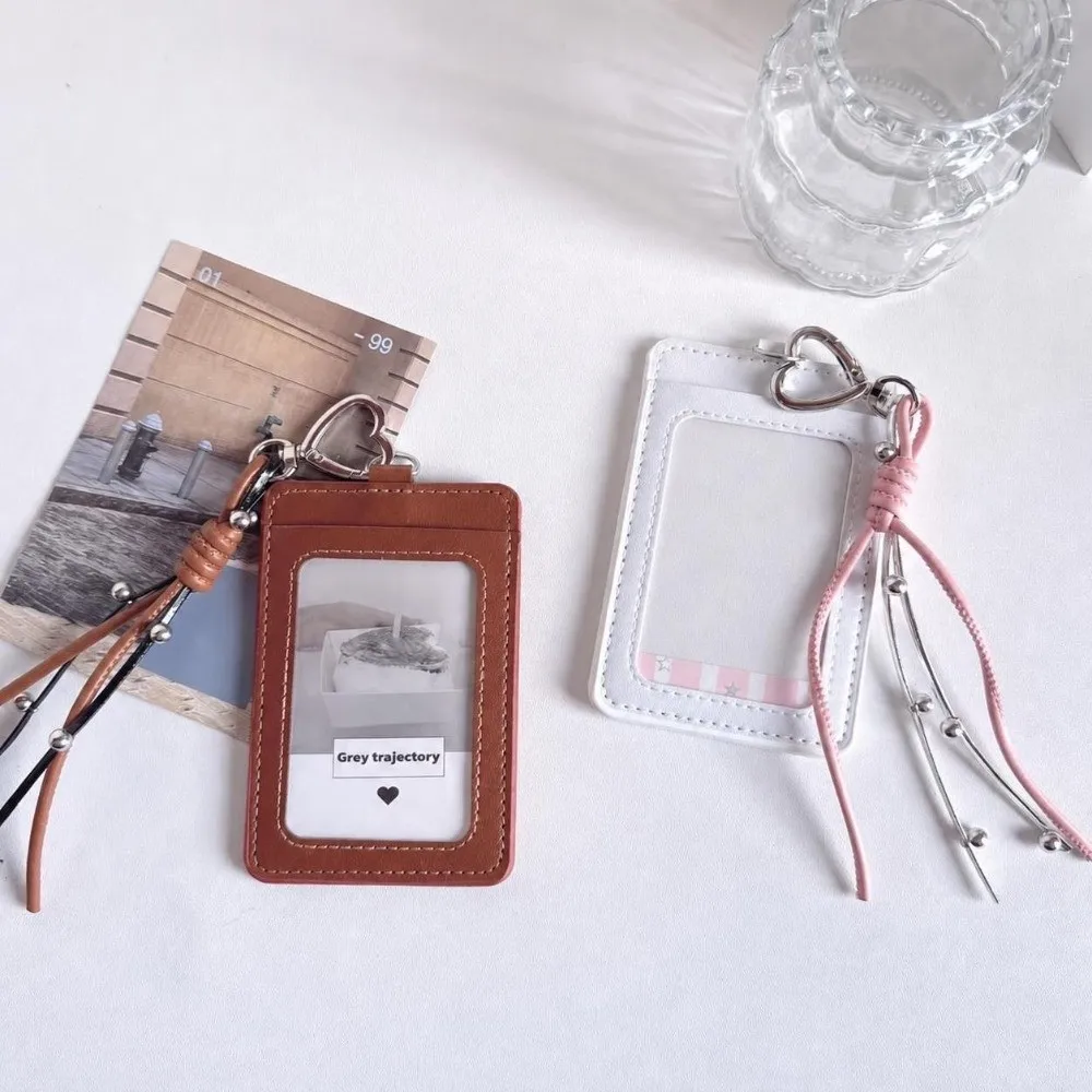 New PU Leather Photcard Holders Keychain with Lanyard Kpop Photo Album Card Display 3 Inch ID Card Case Bag Decoration