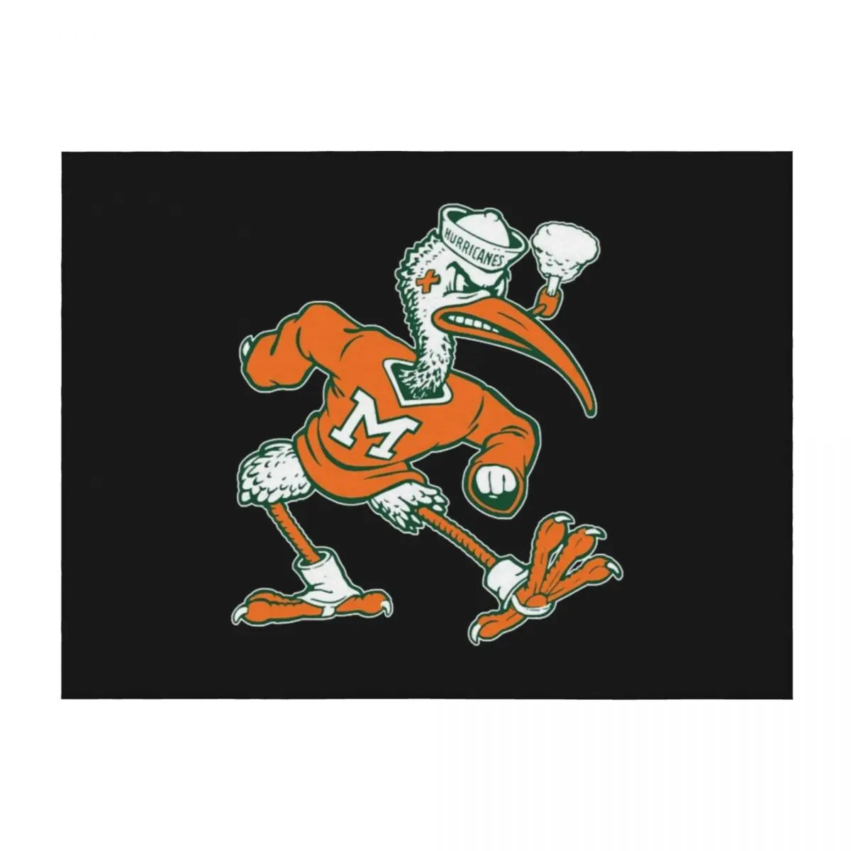 

Vintage Sebastian Mascot of Univ. of Miami Mascot Throw Blanket Bed covers Beach Multi-Purpose Hairys Blankets