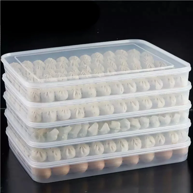 

New Large Capacity Food Grade Dumpling Storage Box Super Size Multi Layer Tray for Dumplings Household Organizer