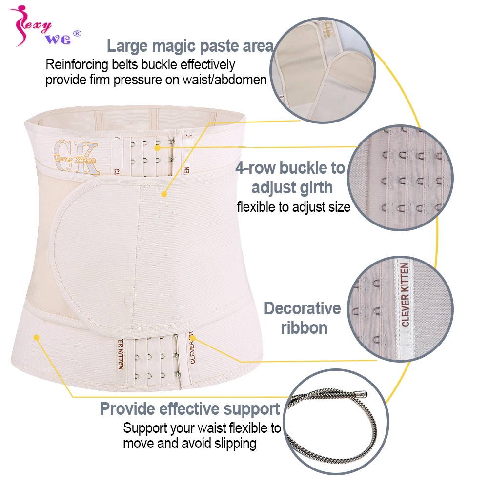 SEXYWG Waist Trainer for Women Weight Loss Belly Belt Waist Cincher Slimming Band Girdles Corset Fat Burner Body Shaper Fitness