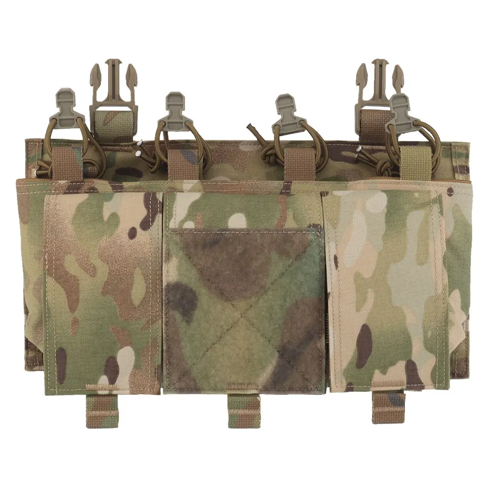 Tactical Quadruple Magazine Pouch 5.56 M4 M16 AR-15 Mag Pouch Hunting Vest Plate Carrier Airsoft Chest Rig Front Panel Gear