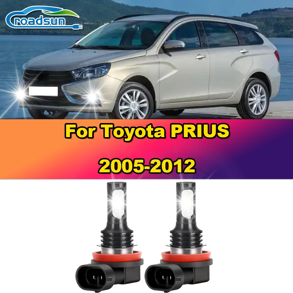 2Pcs H11 Car LED Fog Lamps 12000LM Super Bright LED Fog Lights 6000K White For Toyota PRIUS 2005-2007 2008 2009 2010 2011 2012