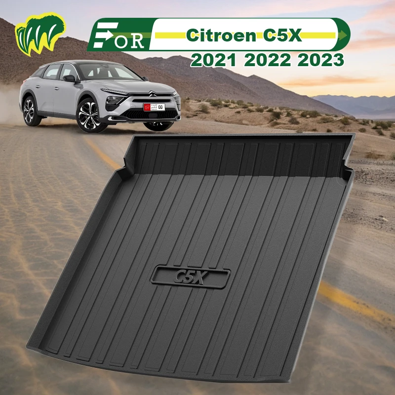 

For Citroen C5 X 2021 2022 2023 TPE Custom Fit Car Trunk Mat All Season Black Cargo Mat 3D Shaped Laser Measured Trunk Liners