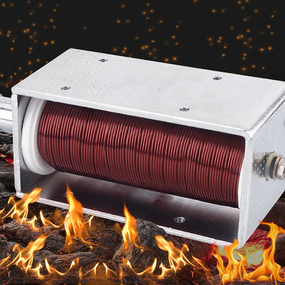 100MM Long Stroke Electromagnet - 15KG Thrust Push-Pull Type (DC 24V/AC 220V) with Self-Reset
