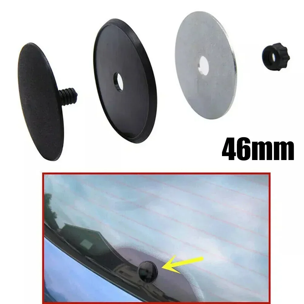 Universal Black Car Rear Windscreen Wiper Antenna Hole Cover Plug Waterproof 46mm Easy Installation Car Accessories