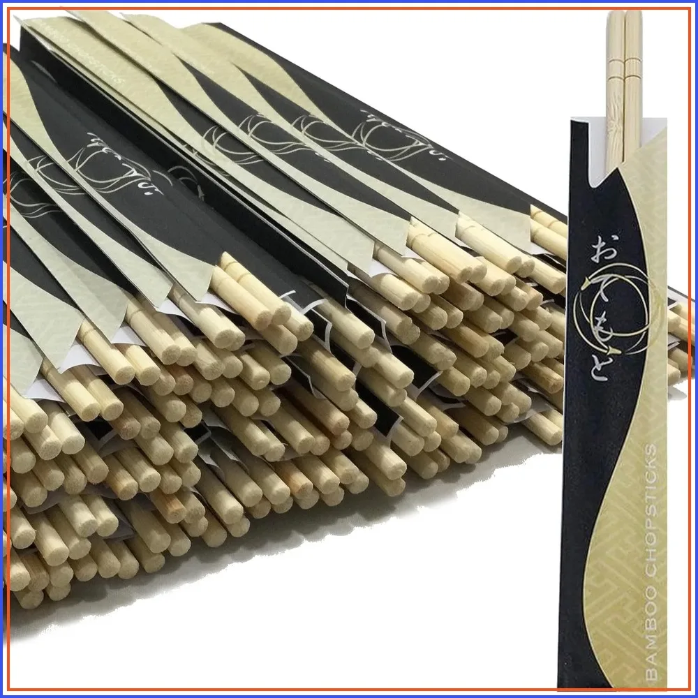 200 Natural Bamboo Chopsticks (100 Pairs) - Pre-Separated, Splinter-Free, Individually Sealed for Events