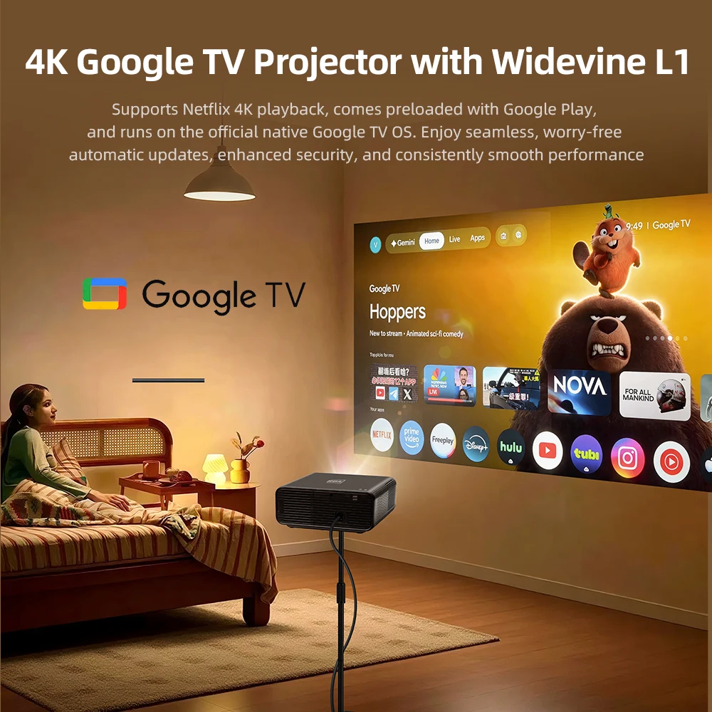 โปรเจคเตอร์ AUN U001 Pro Andro - Home Cinema Complet บทวิจารณ์และราคา