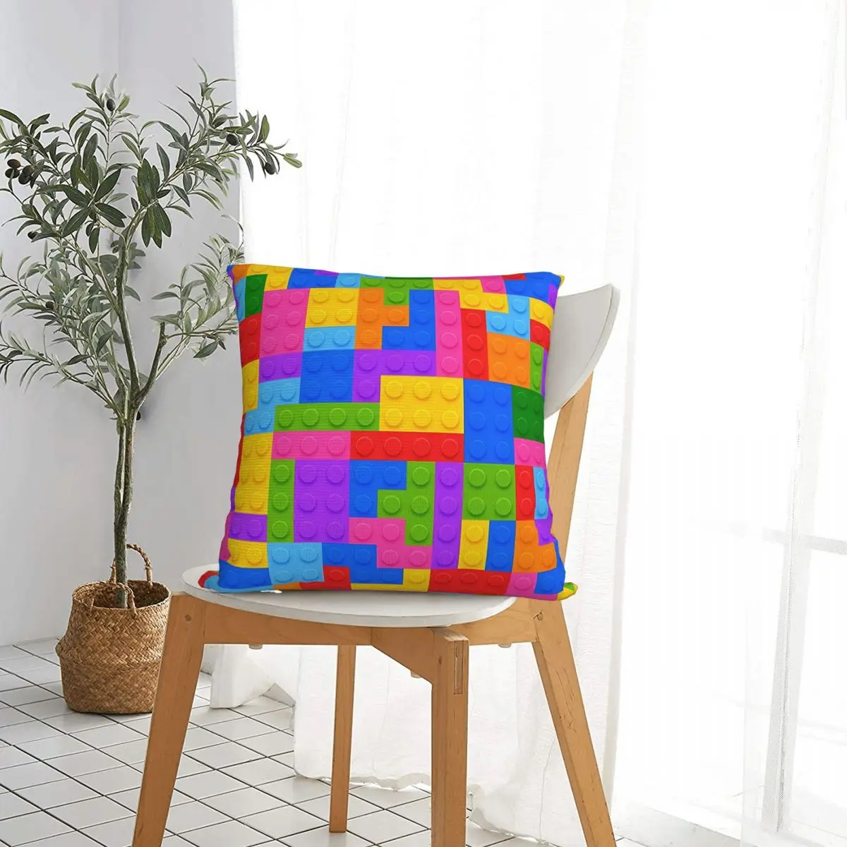 Building Blocks Partten Pillowcases Sofa Cushion Cover Cool Decorative Pillowcase 45*45