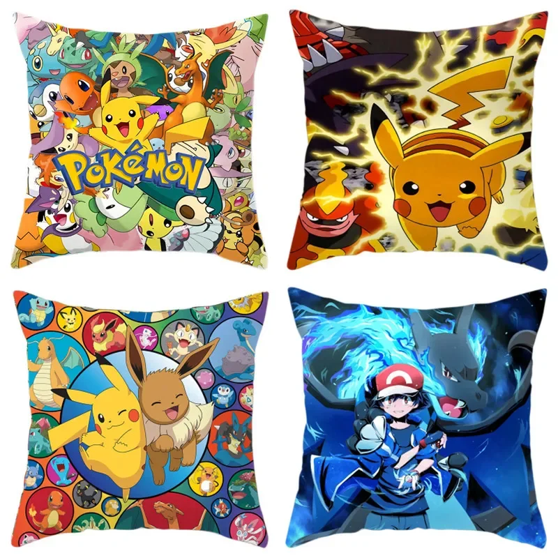 

Pokemon Cushion Cover Cartoon Anime Pikachu Pillowcase Sofa Kawaii Car Home Cover Bedroom Decoration Christmas Gifts Toys