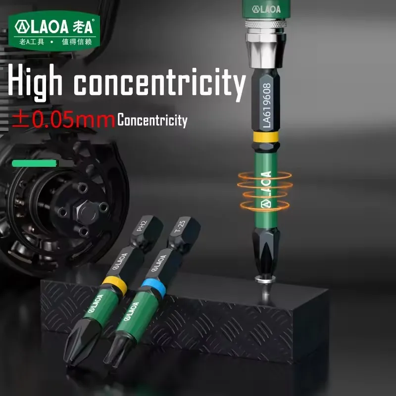 LAOA Plum Blossom Hexagon Socket Bit Set Impact-Resistant Electric Bit X9 Alloy Steel Strong Magnetic Non-Slip Cross Word image 3