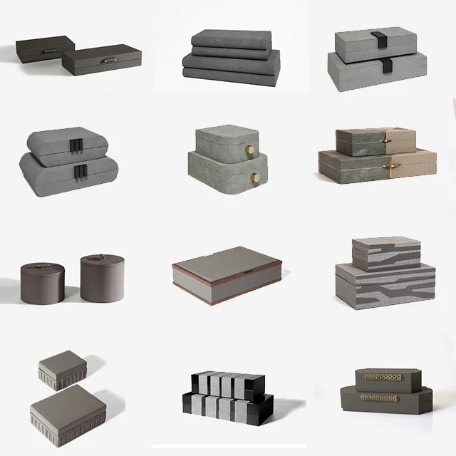 Kotak Penyimpanan Organizer Mewah Kulit Tenun Kotak Penyimpanan Perhiasan Persegi Panjang Kulit Desain Sederhana Modern