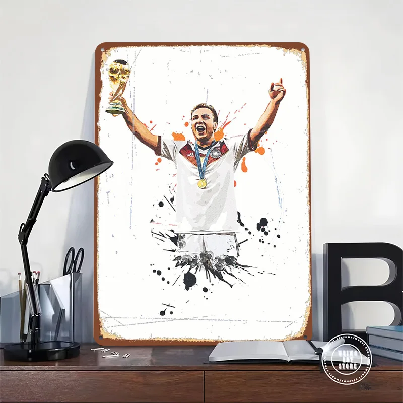 Mario Gotze Tin Plaque Poster Customized Wall Art Retro Vintage Metal Signs for Room Bedroom Decoration Garage Decorations Decor