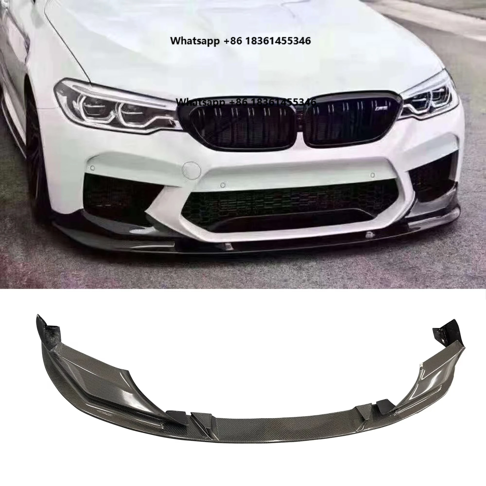 

For F90 M5 (2018-2019) 3D-Style Carbon Fiber Front Bumper Lip