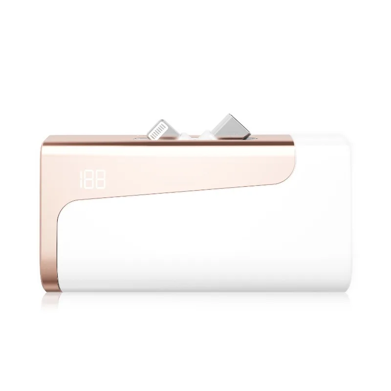 New Power Bank with Rotating Double Ended Folding Design Compatible for Apple Type-C for Huawei Portable Mobile Power