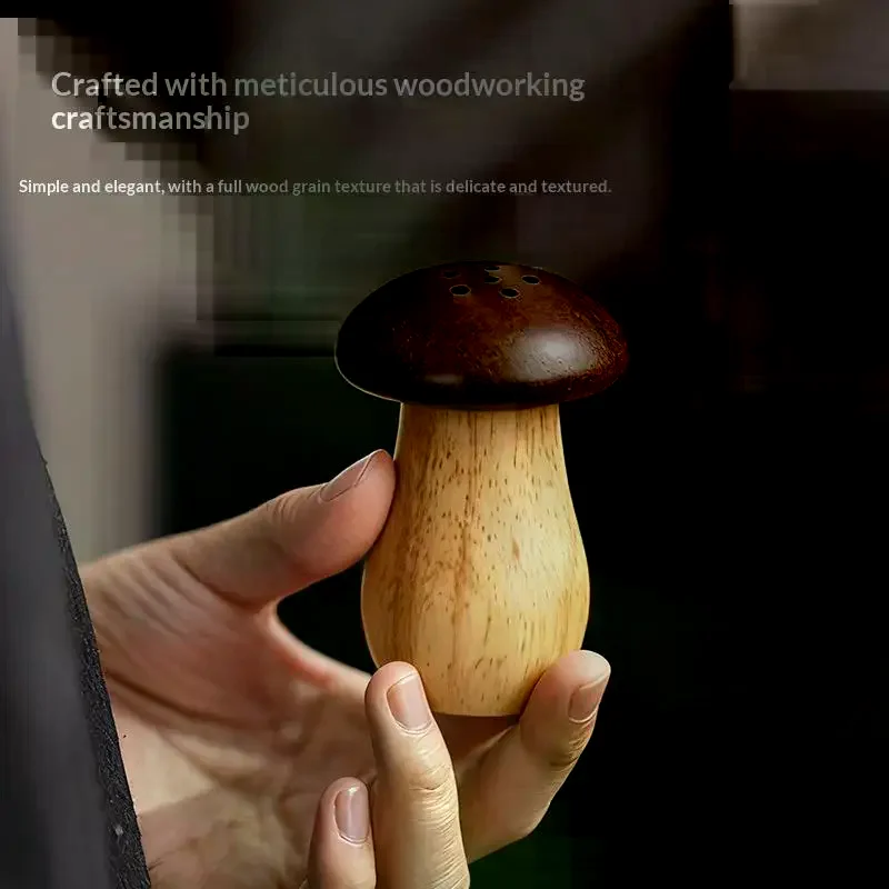 Cute Mushroom Shaped Oak Toothpick Holder A Durable And Convenient Household Toothpick Holder And Lid Organizer A