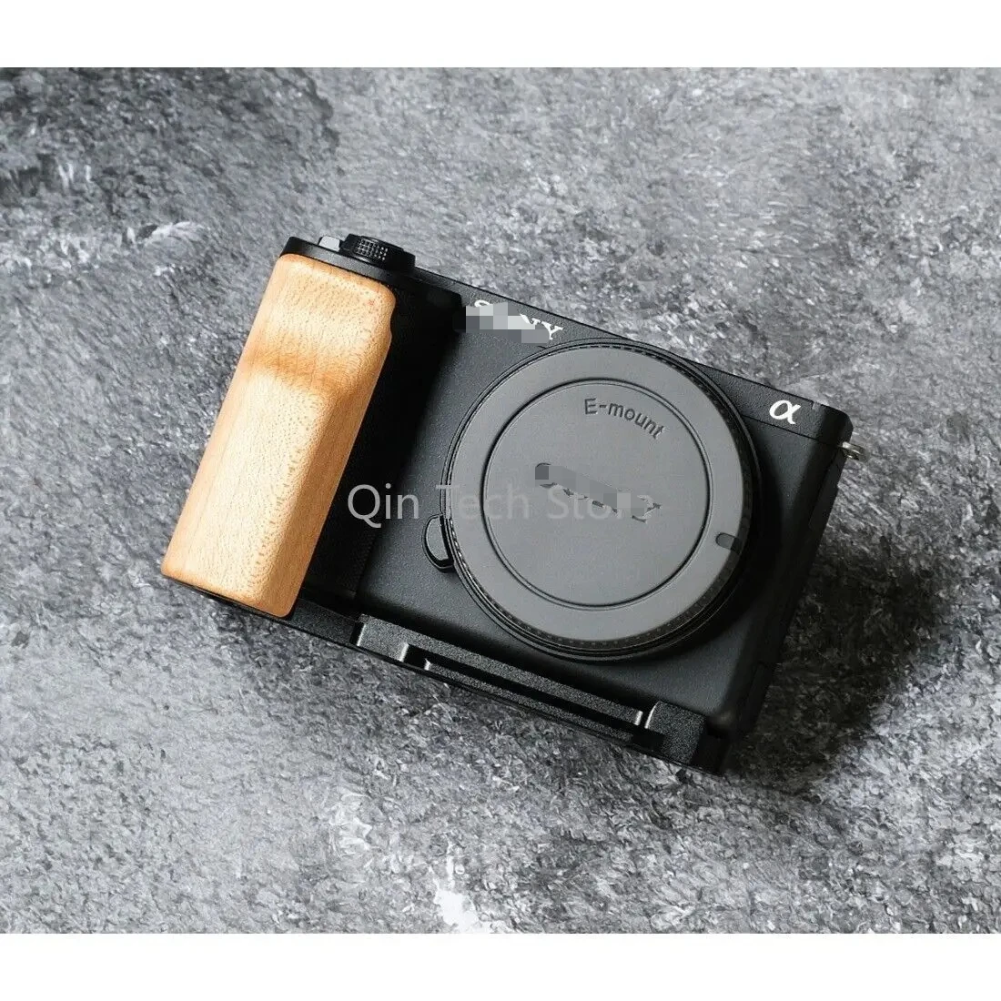 ไม้มะเกลือเบิร์ชวอลนัทมือจับปล่อยเร็วแผ่นยึดรูปตัวแอลสำหรับ Sony ZV-E10 II M2อุปกรณ์ถ่ายภาพที่จับกล้องถ่ายรูป