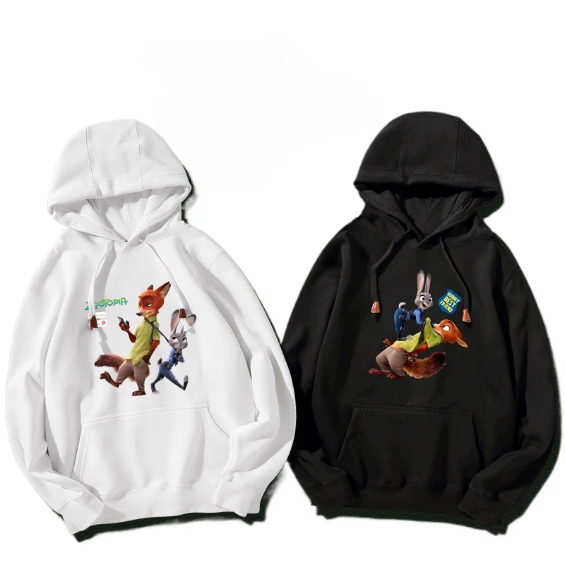 Crazy Zootopia cartoon style couple hoodie Judy Nick cartoon sports jacket super hot couple outfit hooded pullover hoodie