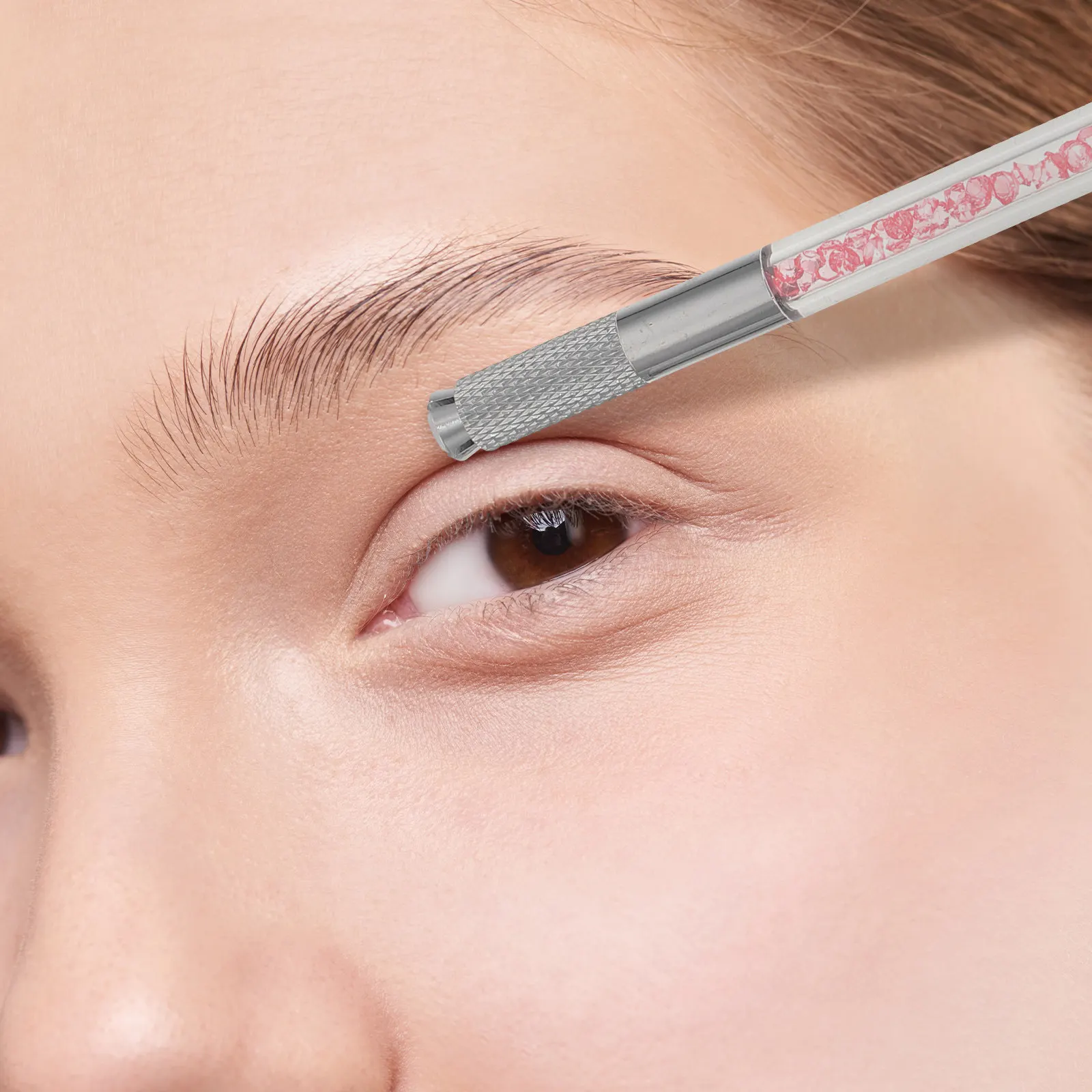 

3Pcs Double-Head Crystal Eyebrow Embroidery Pens Aluminum Alloy Anti-Rust Manual Microblading Tools for Women Eyebrow Makeup