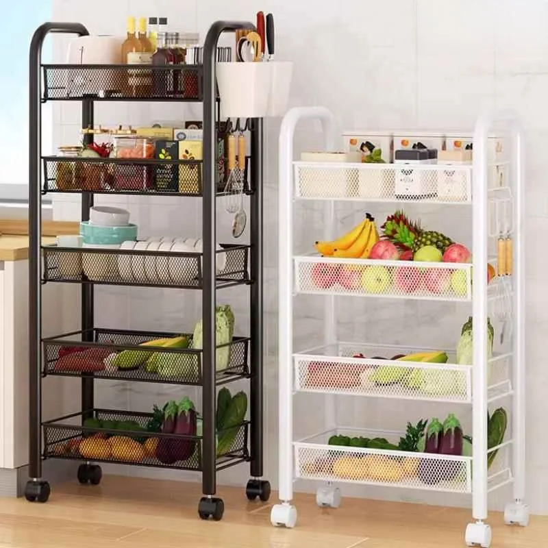 

Kitchen Batoom Living Room Multi-layer Mobile Fruit Vegetable Storage Ra Stand Home Use Batoom Accories Organizer