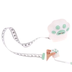 1.5m Creative Cat Claw Shape PU Portable Retractable Mini Tape Measure Ruler Retro Sewing Centimeter Roll Tape