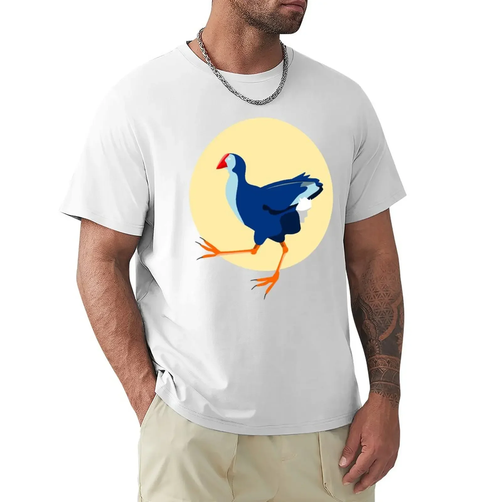 

Pukeko T-shirt Aesthetic clothing plain Men's cotton t-shirt