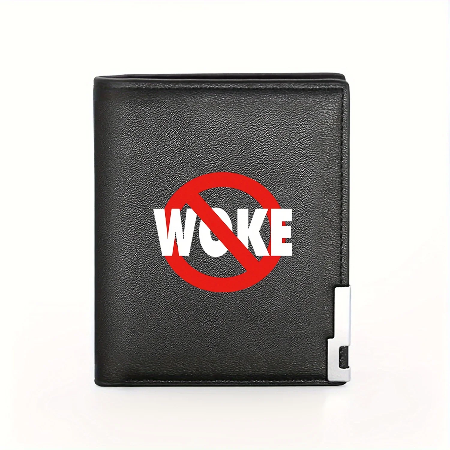 

No Woke: запрещающий графический дизайн на стильном мужском кошельке. Деловой мужской повседневный элегантный простой практичный качественный стильный кошелек