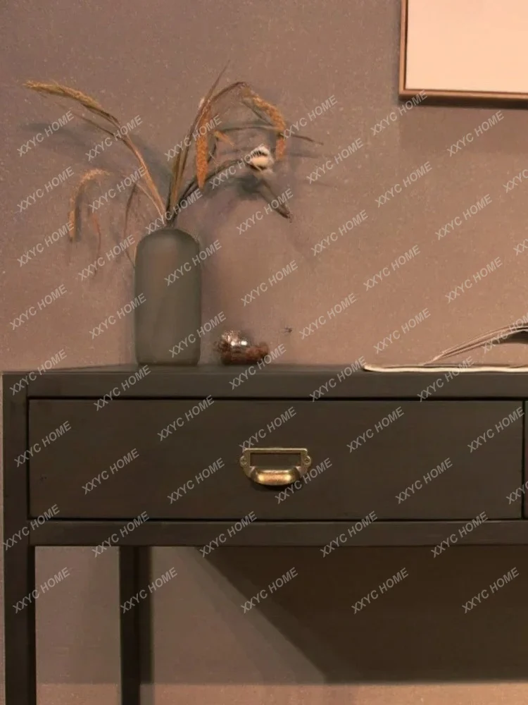 cc182R0R modern expression home with furniture black matte retro writing desk dressing table