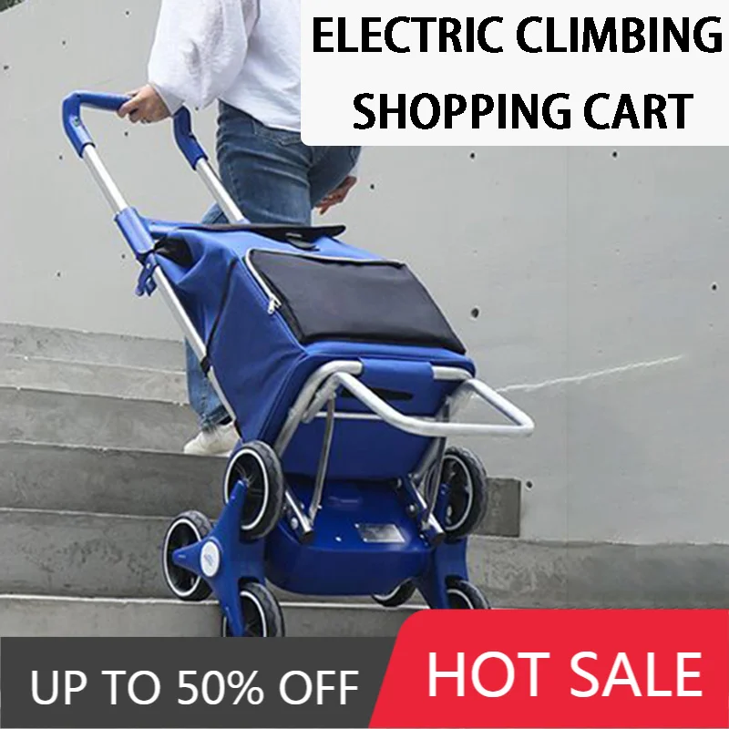 Silent Electric Climbing Shopping Cart Household Foldable Shopping Bag With Wheels Large Capacity Portable Electric Handcart