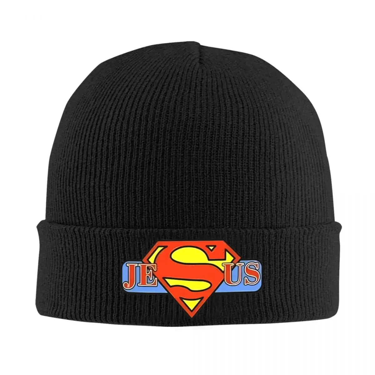 Heroe Verdadero Super Jesus Knitted Caps for Women Men Beanies Autumn Winter Hat Acrylic Christian God Warm Caps