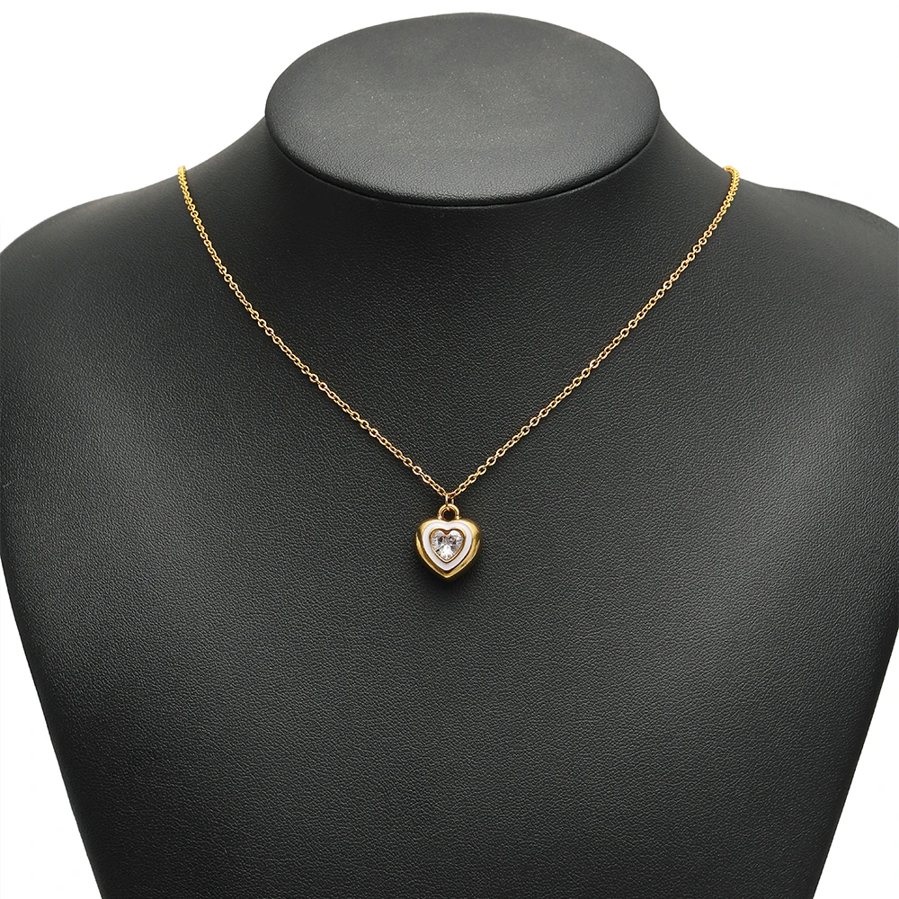 5 قطع الفولاذ المقاوم للصدأ المينا القلب زركونيا سحر DIY النتائج مجوهرات قلادة المعلقات سوار لوازم الأقراط صنع