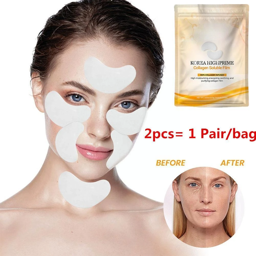 

1Pair Korea Highprime Collagen Soluble Film Highprime Wrinkles Moisturizing Circles Anti-Aging Remove Firming Collagen Film H4A5