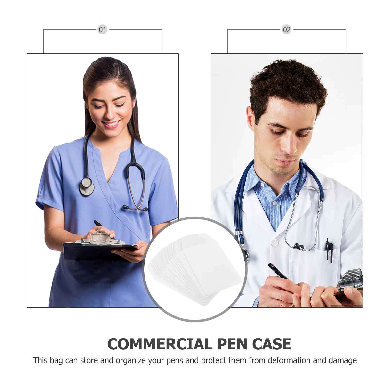 

15Pcs Pen Protectors Nurse Pencil Pouch Lightweight Pen Holder Insert Type Hospital Doctor Supplies Organizer