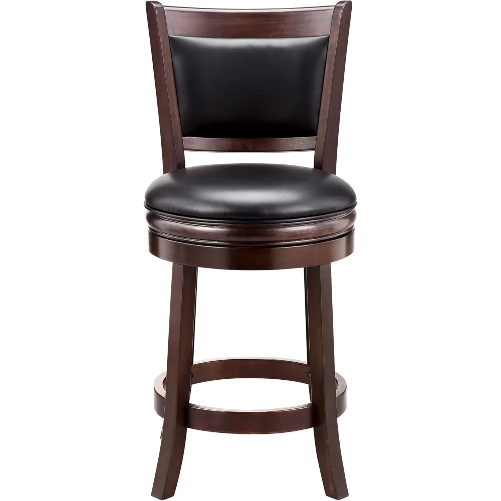 Café Chairs, Swivel Counter Height  24 Inch Seat Height Cappuccino Set of 2 Café Chairs