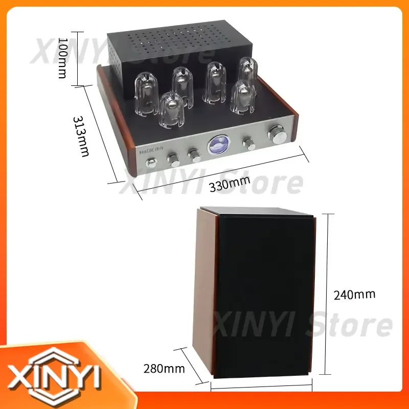 2026 EL34 Multifunctional HiFi Audio Home Class Bluetooth High Power Triode Bass Vacuum Tube Amplifier Kit with Coaxial for