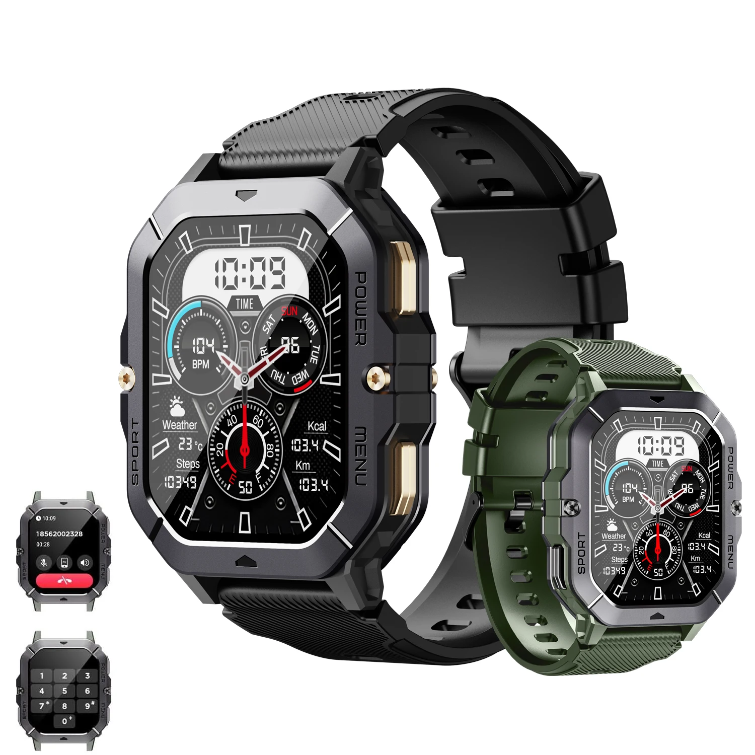 

Smart Watch For Men 100+ Sports Modes,Activity Tracker with Heart Rate/SpO2/Sleep Monitor,1 ATM Waterproof For Andriod IOS