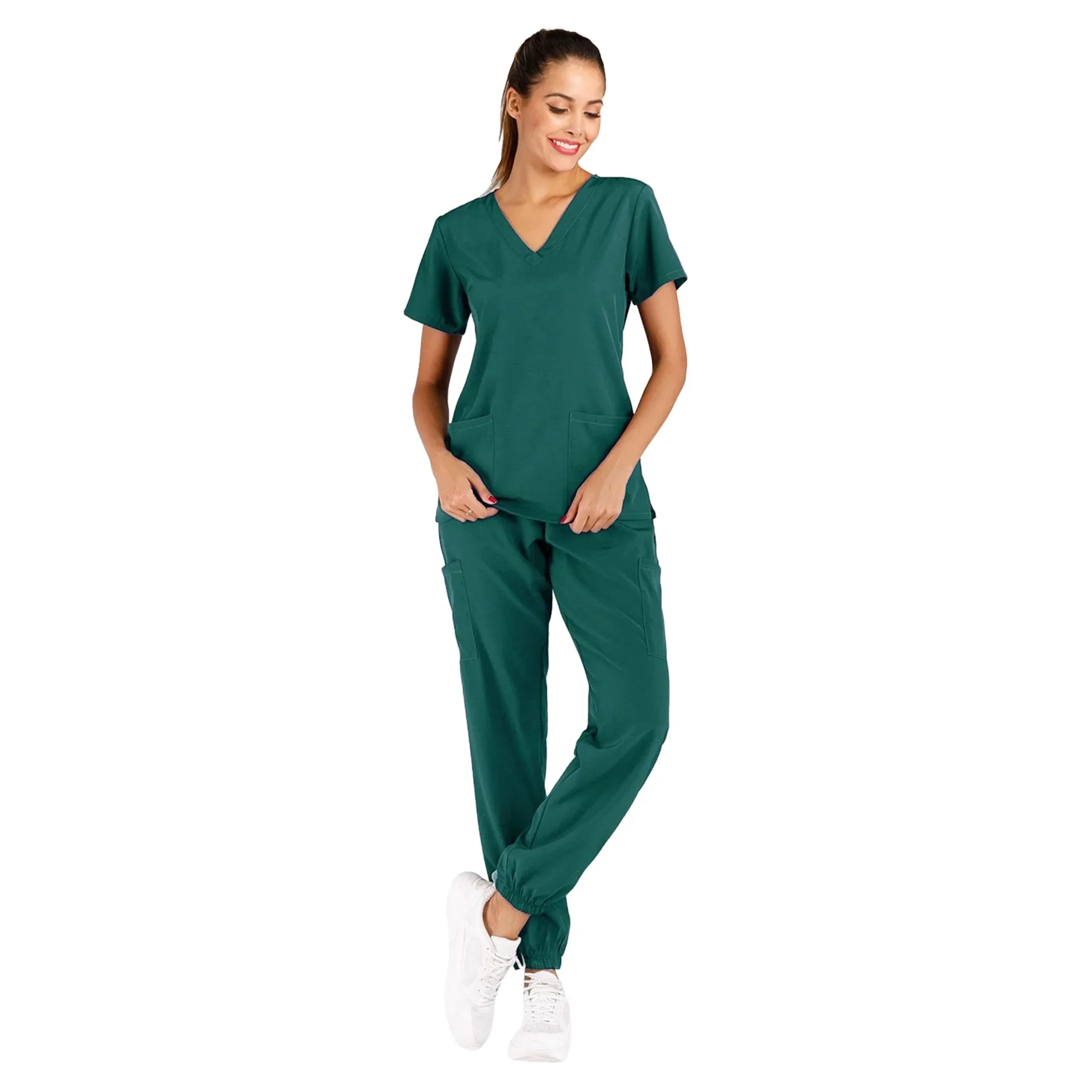 Anti-Wrinkle Soft Premium Fabric Polyester Rayon Spandex Washable Set For Womens Nursing Scrub Uniforms