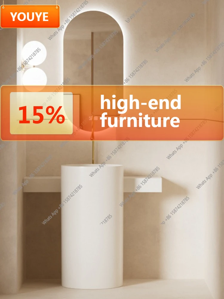 

A63 Умывальник колонного типа, цилиндрическая колонна, раковина, столешница, встроенный напольный умывальник, ванная комната на открытом воздухе