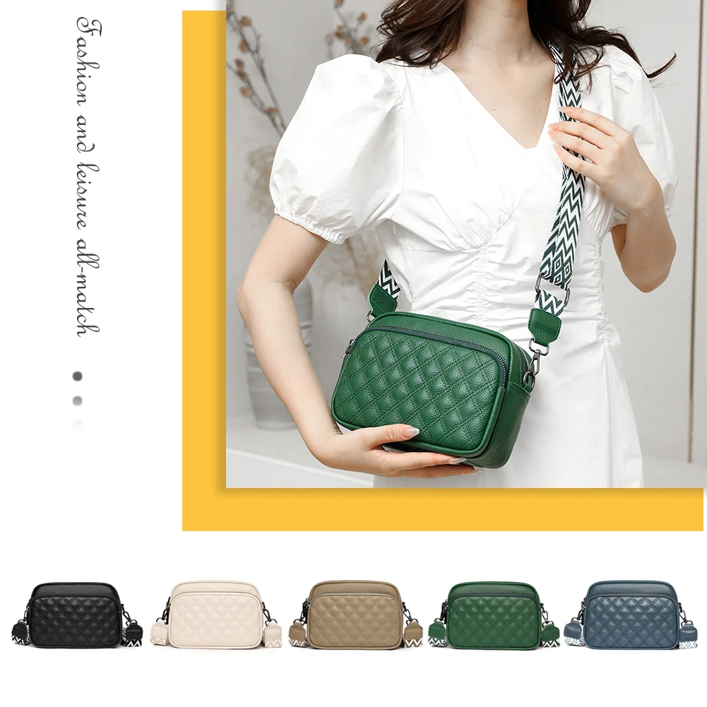 

Women Crossbody Bag Genuine Leather Fashion Shoulder Bag Simple Casual Portable Elegant Adjustable Straps Ladies Tote Clutchs