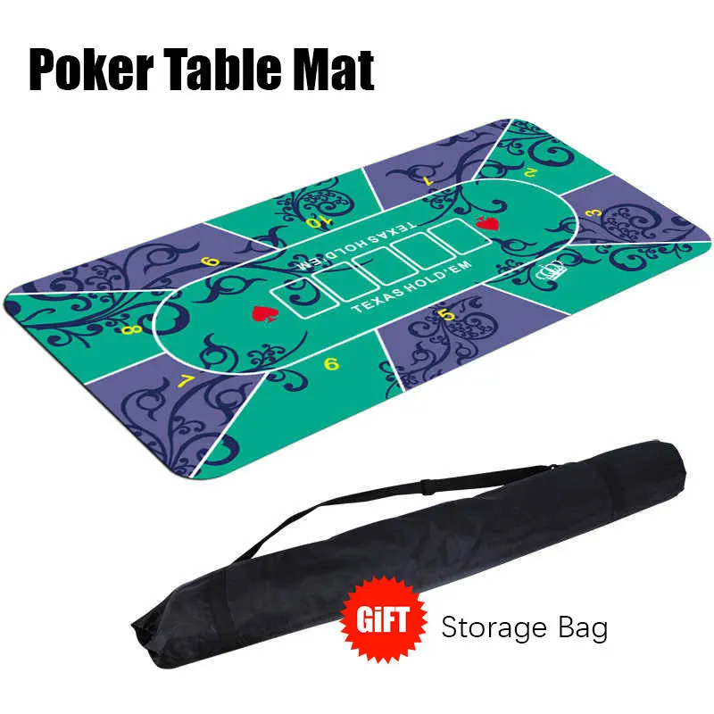 折りたたみ式ポーカーテーブルマットキャリングバッグ付き6人用120x60cm