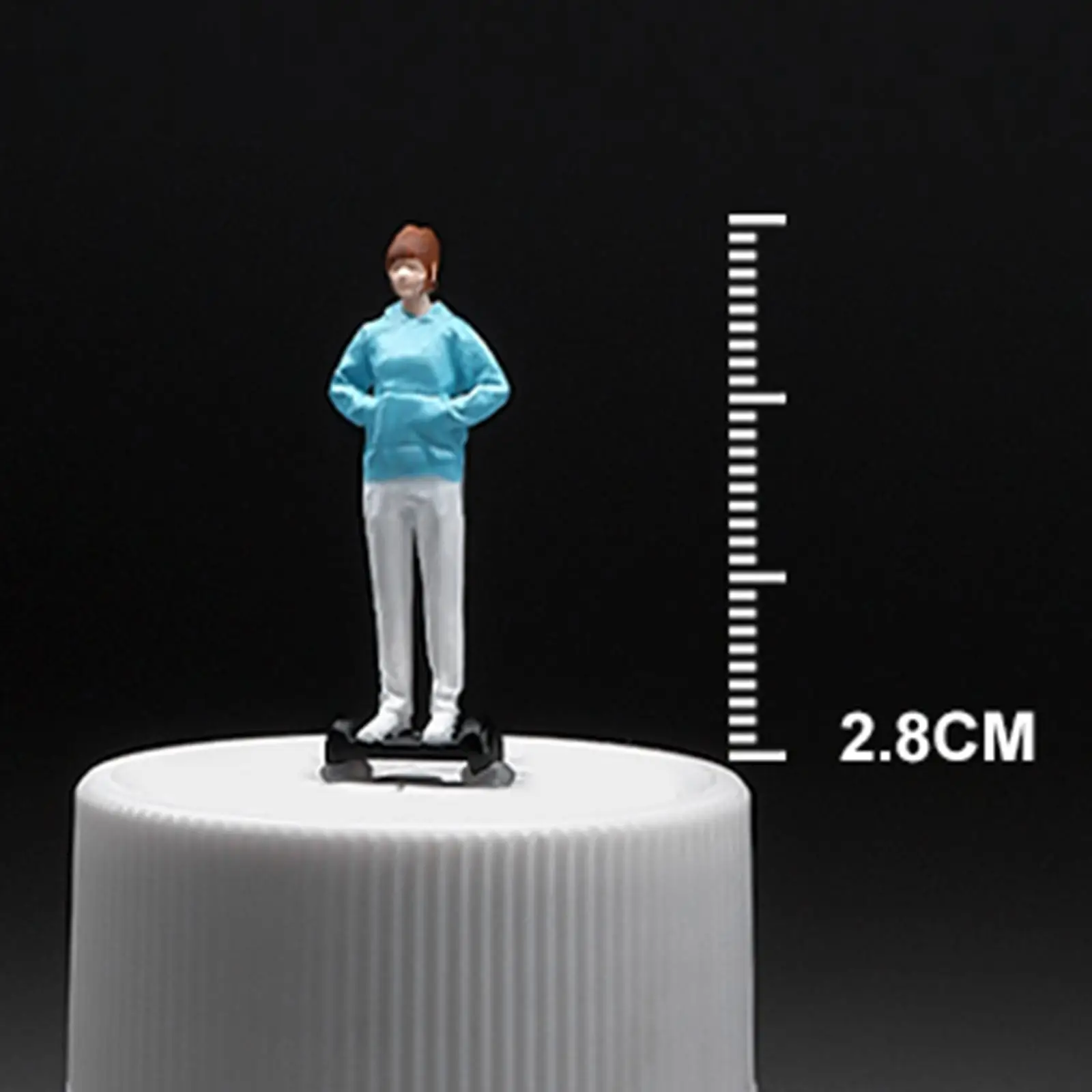 1/64 Mini Ornaments Miniature Figurines Model Realistic Shape Waterproof Accessory DIY Craft Projects Cute for Balance Bike Girl