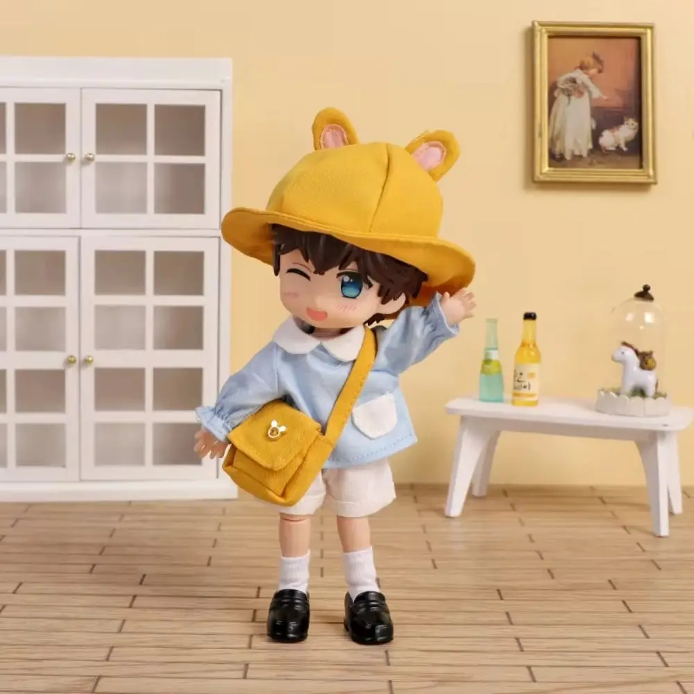 유치원 Ob11 인형 옷 토끼 곰 귀 어부 모자 Obitsu11 학교 유니폼 수제 복장 BJD 인형 복장