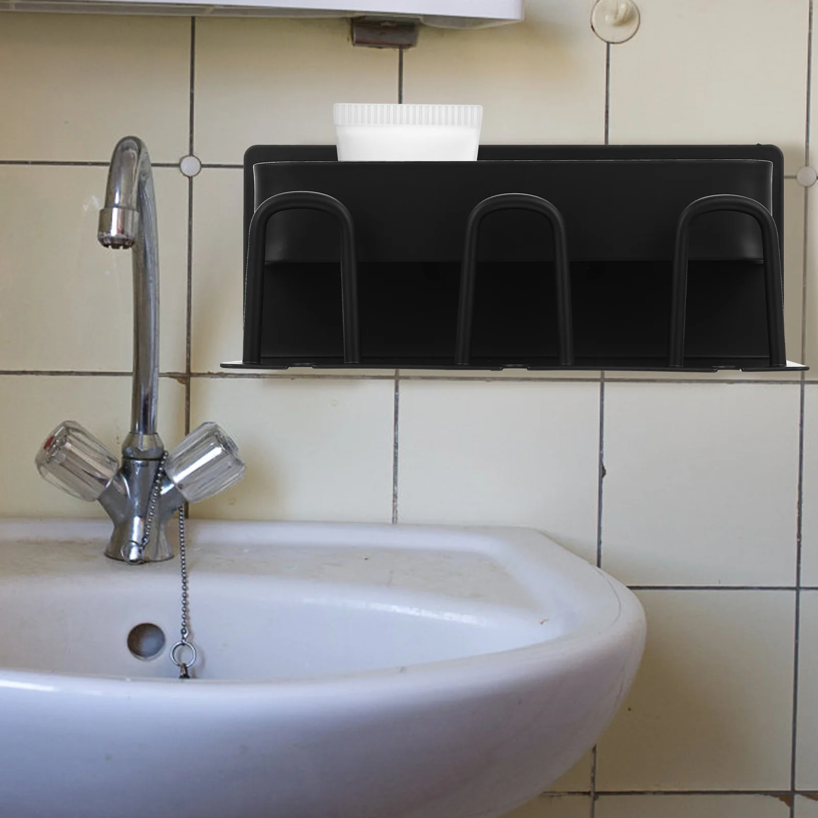 الحمام جدار فرشاة الأسنان رف الألومنيوم حامل فرشاة الأسنان متعددة الوظائف معجون الأسنان كأس التخزين المنظم توفير المساحة #4