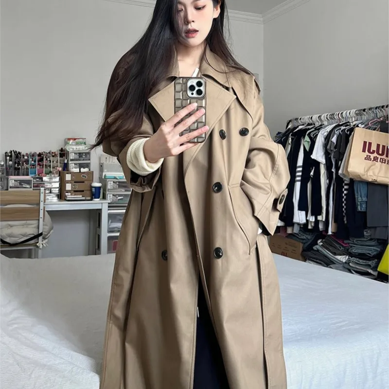 

Khaki Trench Coat Women's Mid-Length Early New Korean Style Small Sense Casual