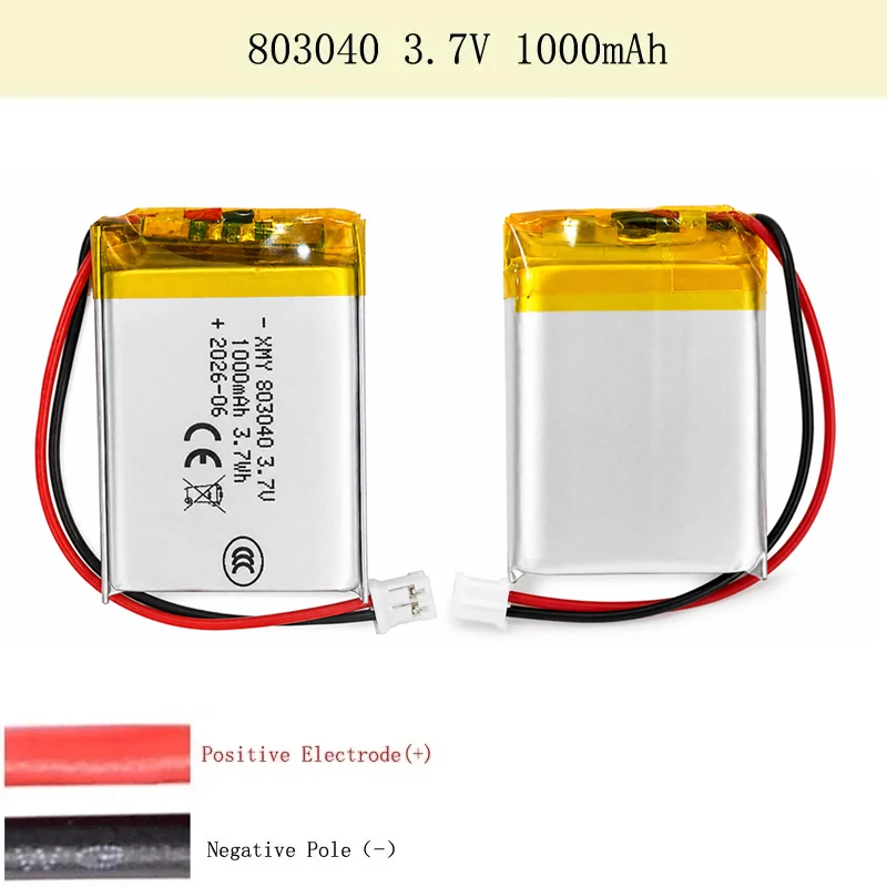 803040   1000mAh 3.7V bateria litowo-polimerowa do MP3/4/5 DVD GPS VR DVR odtwarzacz nawigator głośnik Power Bank elektryczne narzędzie litowo-jonowe — zdjęcie produktu 3
